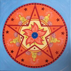 Mandala etoile orange par Anna Emme thérapeute dédiée aux femmes hypersensibles